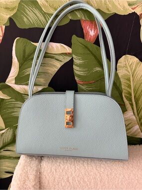 Teddy Blake Dana Dollarino 11” Blue Leather  Bag. NWOT